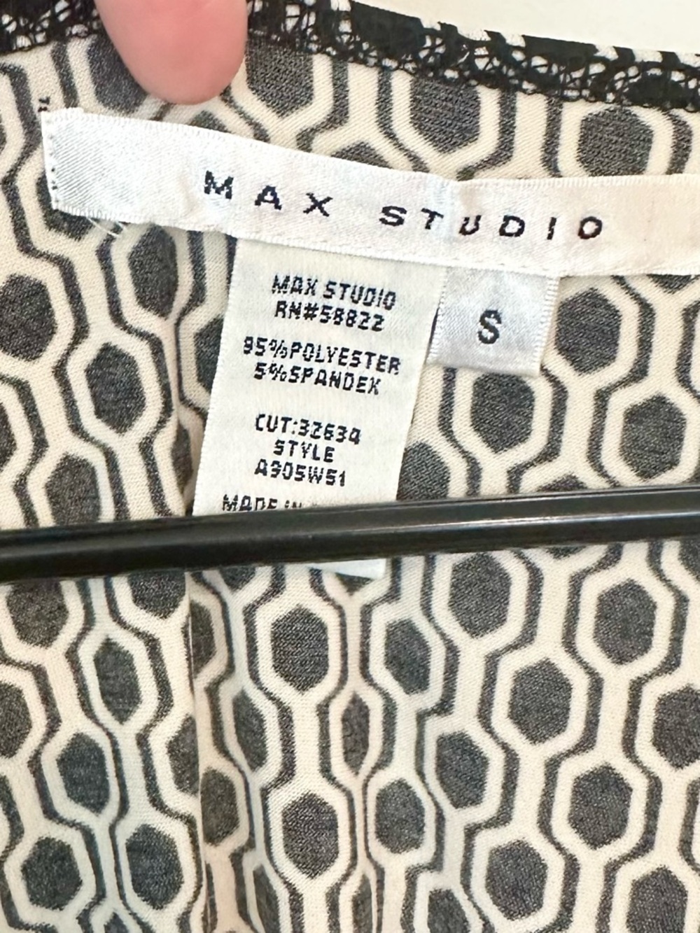 Max Studio Black, White and Teal Geo-Print Dress - Size: Small - Picture 2 of 5